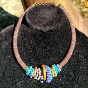 Vtg Beaded Choker Necklace